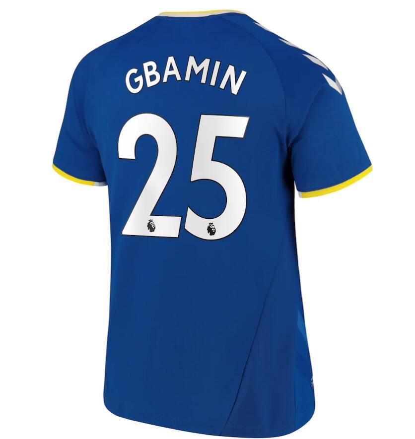 2021/22 Everton Home Kit Soccer Jersey with Gbamin 25 printing